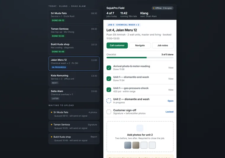 Field tool — a portal / web app design direction