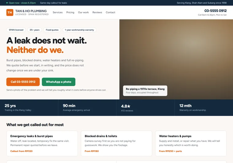 Neighbourhood trade — a company website design direction