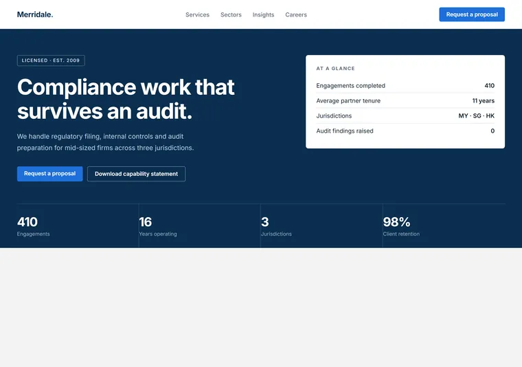 Corporate trust — a company website design direction