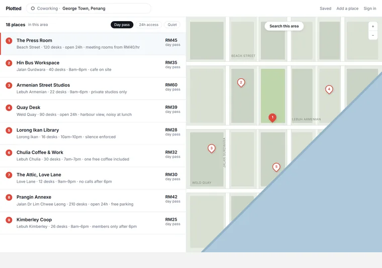 Map-led — a directory design direction