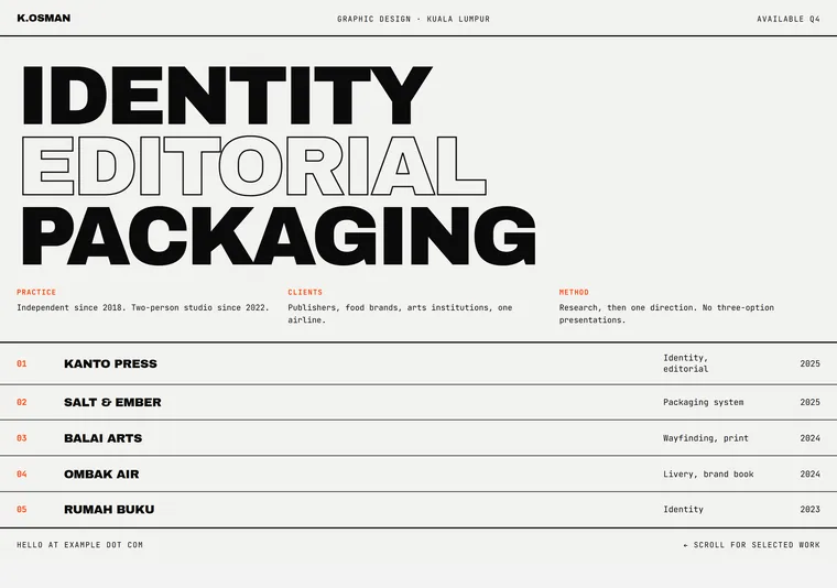 Brutalist type — a portfolio design direction