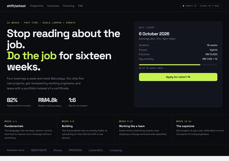 Bootcamp — an education platform design direction