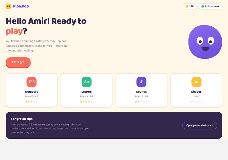 Children's app — an education platform design direction