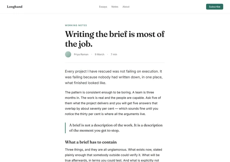 Clean reader — a blog / editorial design direction