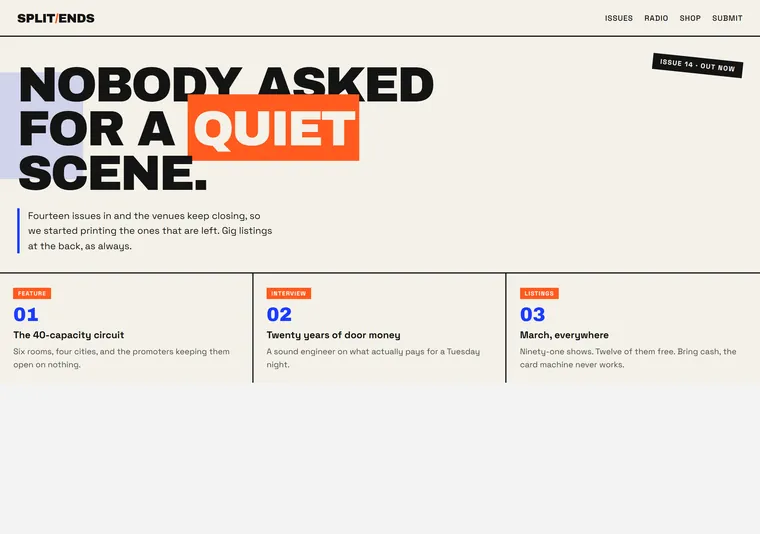 Zine — a blog / editorial design direction