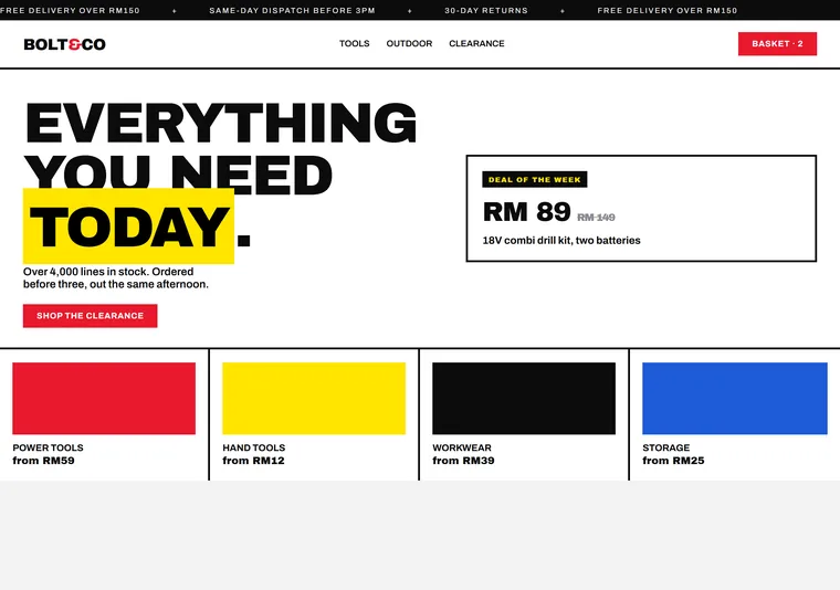 High-street bold — an e-commerce design direction