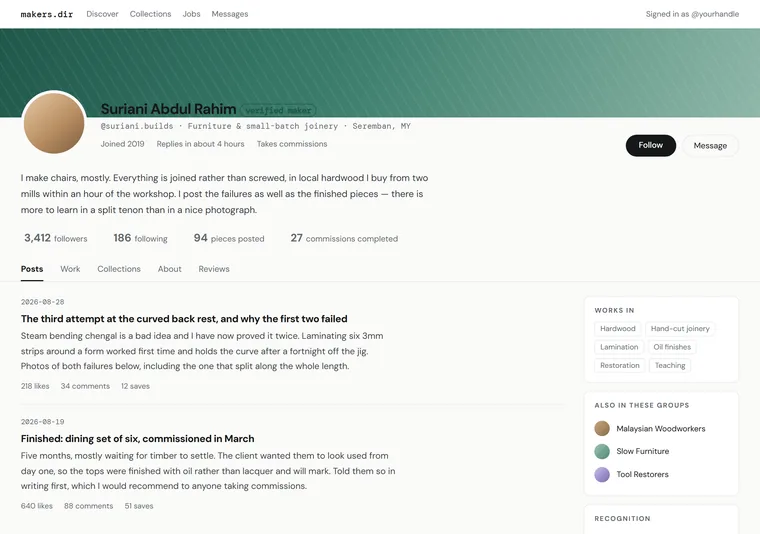 Profile-first — a social network design direction